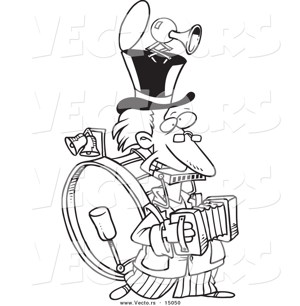 1024x1044 Vector Of A Cartoon One Man Band