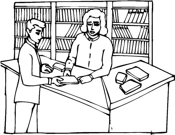 600x466 Book Reader In Library Coloring Pages Book Reader In Library
