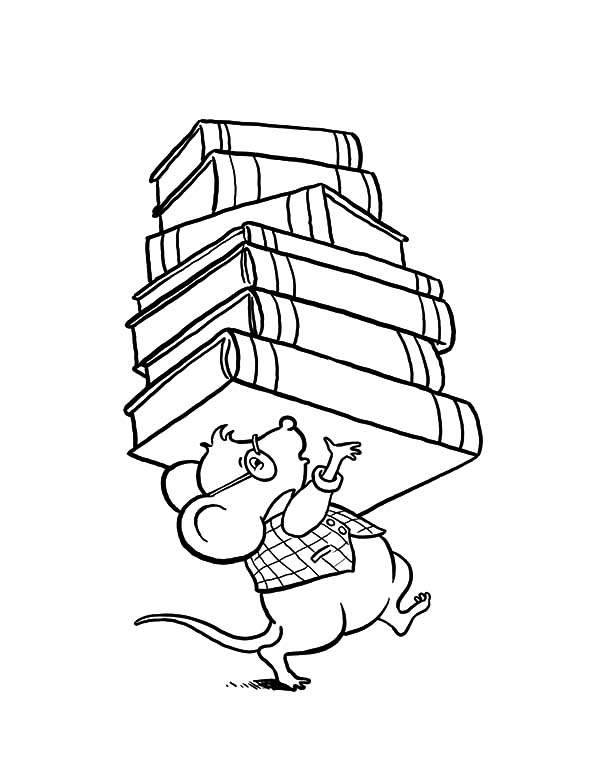 600x776 Library Mouse Brought Lot Of Book