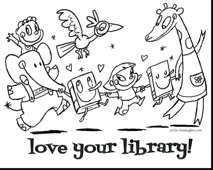 728x582 Checking Book In Library Coloring Pages For Kids Christmas