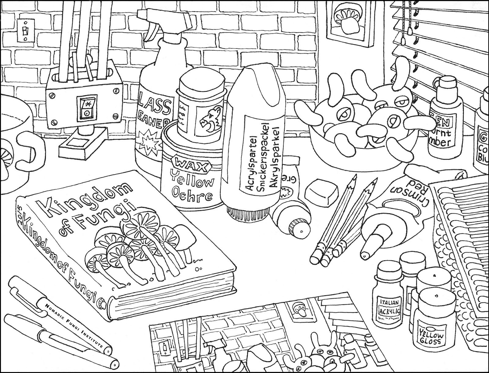 1600x1219 The World Of Nomadic Fungi Dallas Public Library Coloring Book