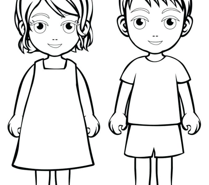 678x600 Boy And Girl Coloring Page Coloring Page Boy People And Places