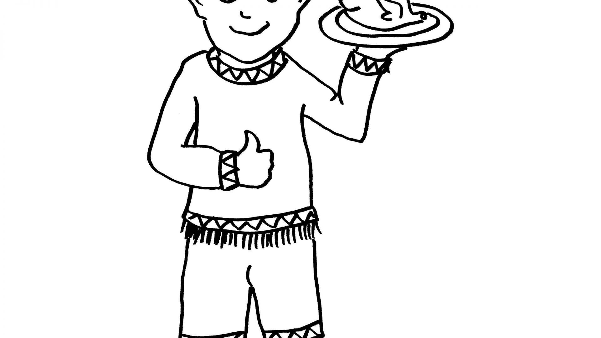 1920x1080 Coloring Page Of Indian Boy Best Girl Holding Hands Thanksgiving