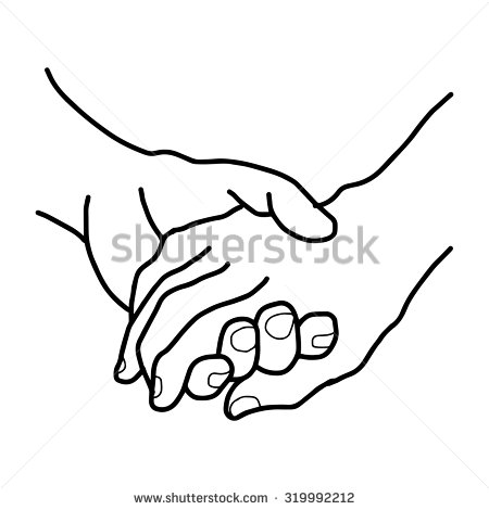 450x470 Holding Hands Coloring Sheet