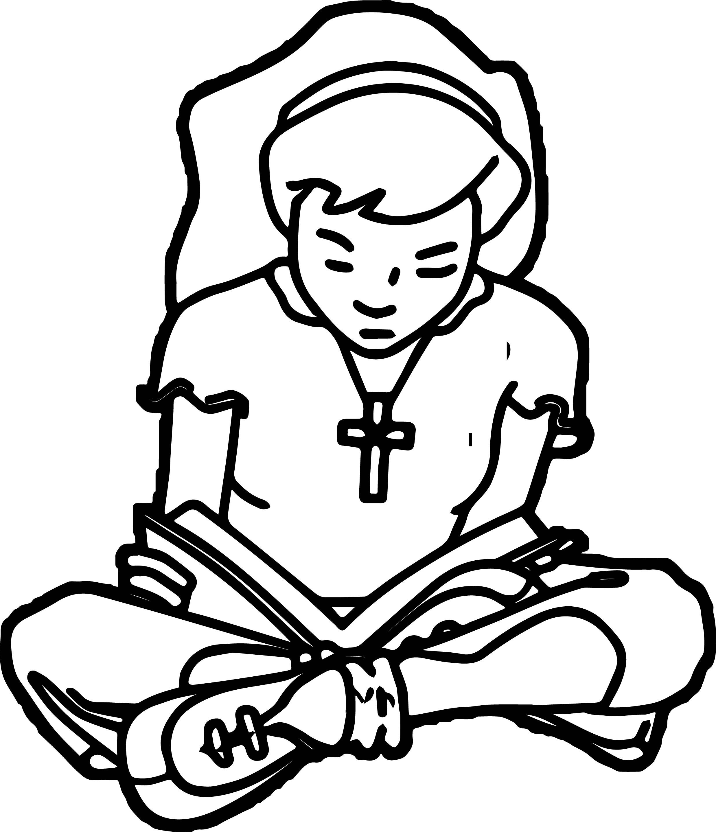 Coloring Pages Of Children Reading