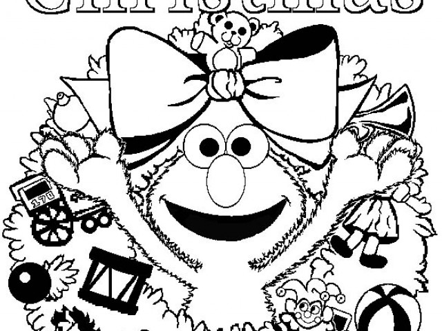 640x480 Elmo Christmas Coloring Pages Free Coloring