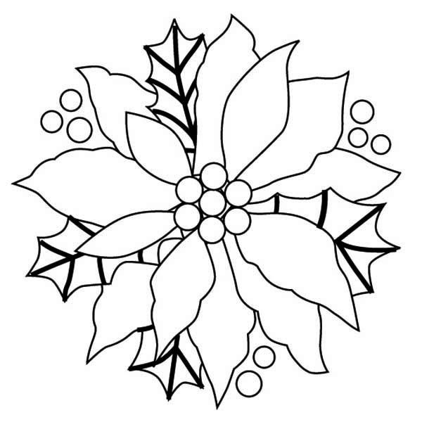 600x600 Christmas Flower Coloring Pages