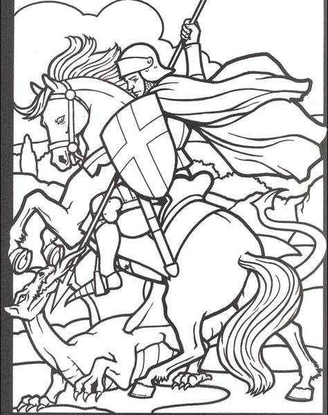 474x600 George And The Dragon Colouring Pages Coloring Pages Cool Stuff