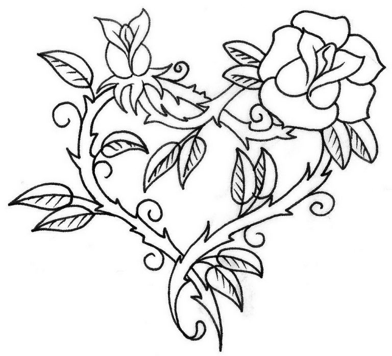 768x697 Coloring Pages Of Crosses With Roses Best Rose Flowers Drawing