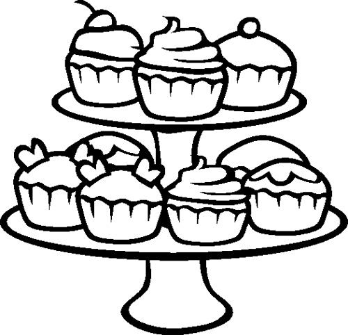 500x482 Cupcakes Coloring Page Cookie Coloring Books And Craft