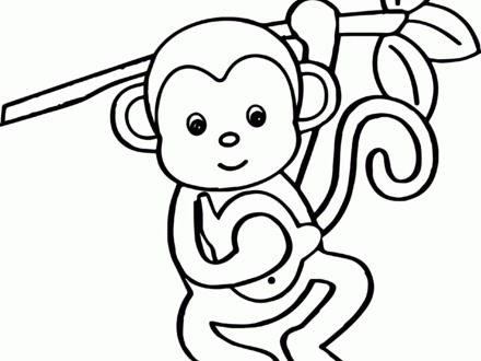 Coloring Pages Of Cute Baby Monkeys