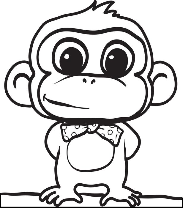 616x700 Cute Monkeys Coloring Pages