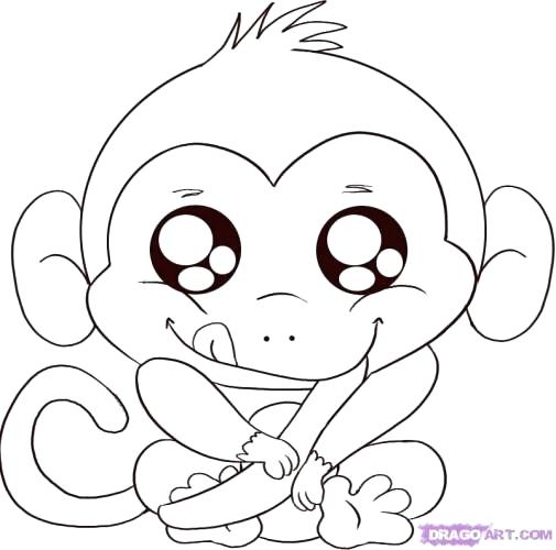 505x500 Monkeys To Color Monkey Coloring Pages Cute Monkeys Coloring Pages
