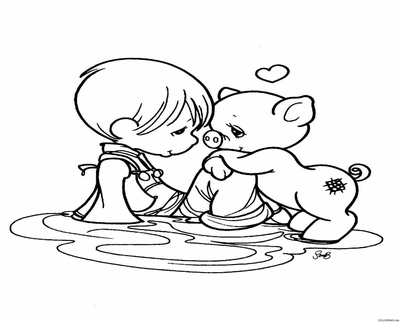 400x322 Cute Pig Coloring Pages Page Image Clipart Images