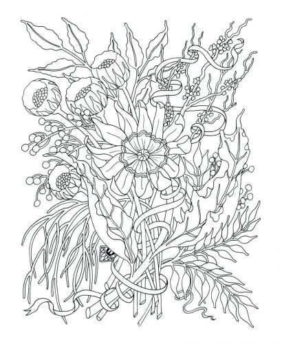410x500 Coloring Pages ~ Flower Coloring Pages Printable Butterflies