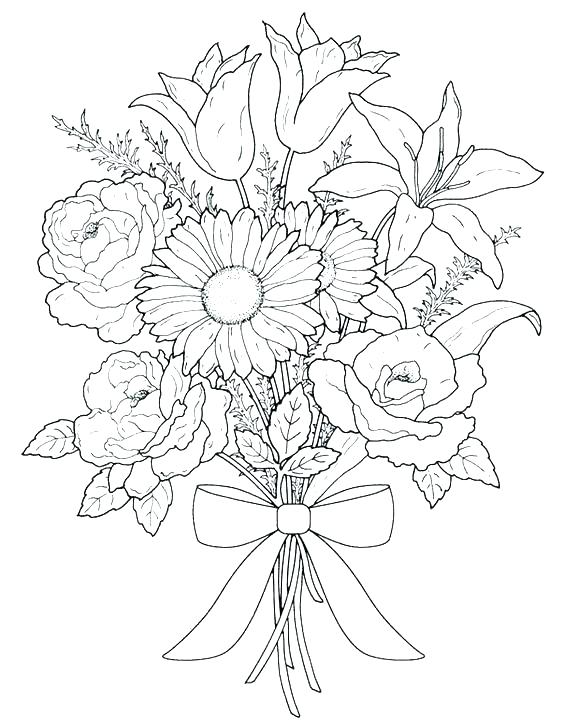 564x720 Flowers Coloring Page