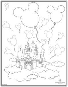 236x304 Free Disney Coloring Page Features Cinderella's Castle And All