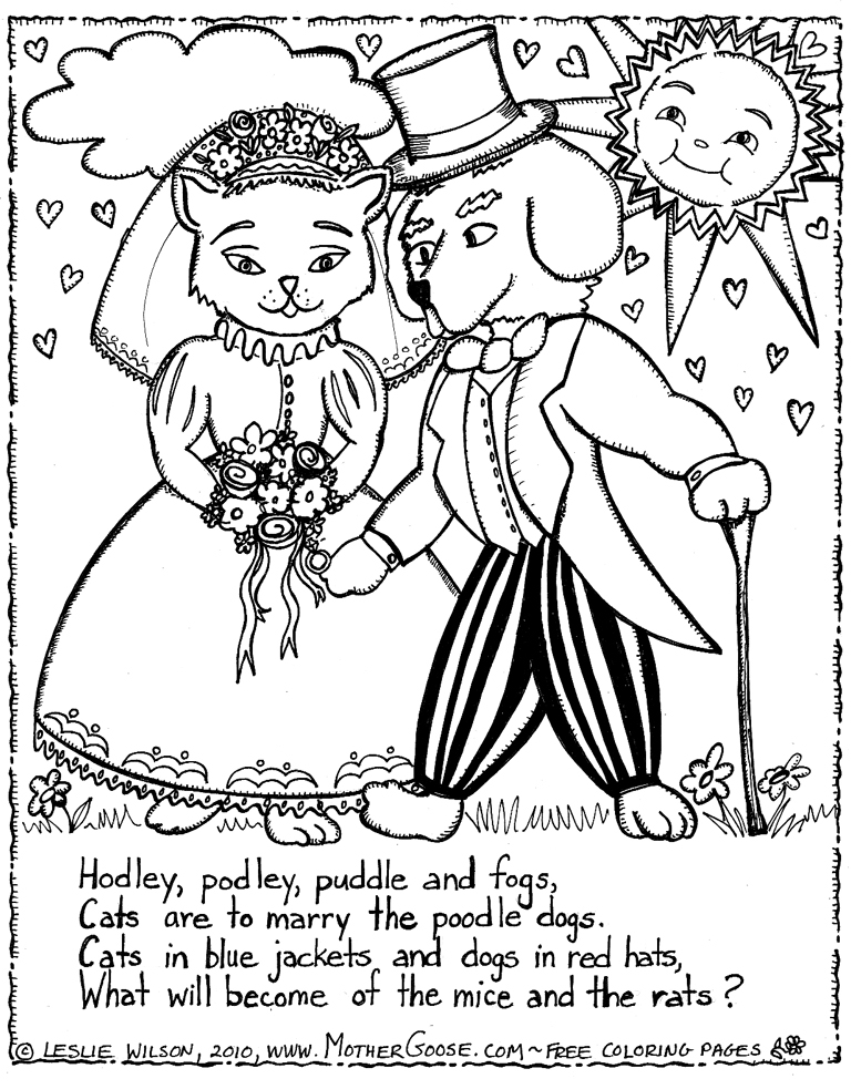 768x983 Dog And Cat Coloring Pages