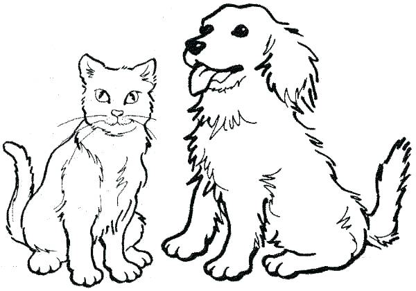 600x420 Cat Dog Coloring Pictures Pages Free Beagle Printable P