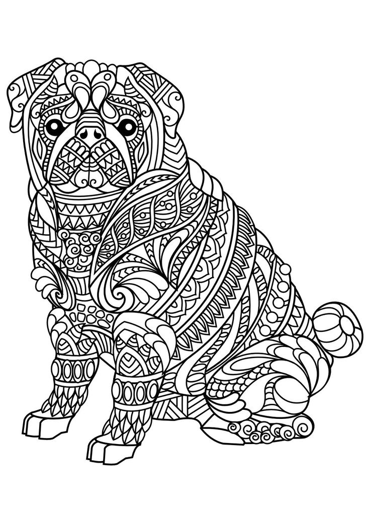 736x1040 Animal Adult Coloring Pages Dog Printable