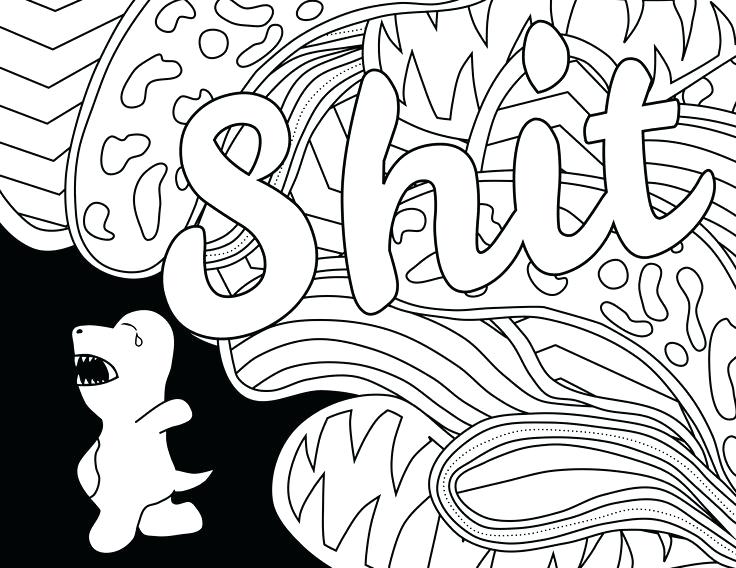 736x568 Coloring Page 5 Dollar Bill Shit Swear Word Coloring Page Adult