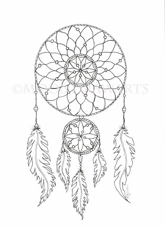 570x786 Dream Catcher Printable Coloring Page Adult Coloring Page, Pdf