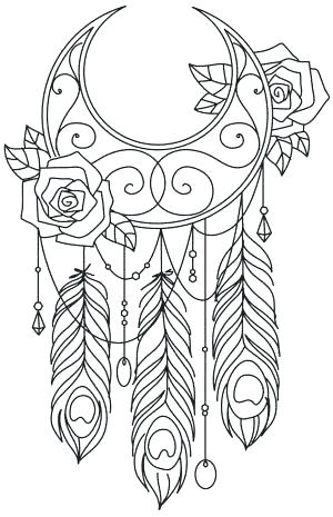 300x465 Dreamcatcher Coloring Pages Native Coloring Pages Dream Catcher
