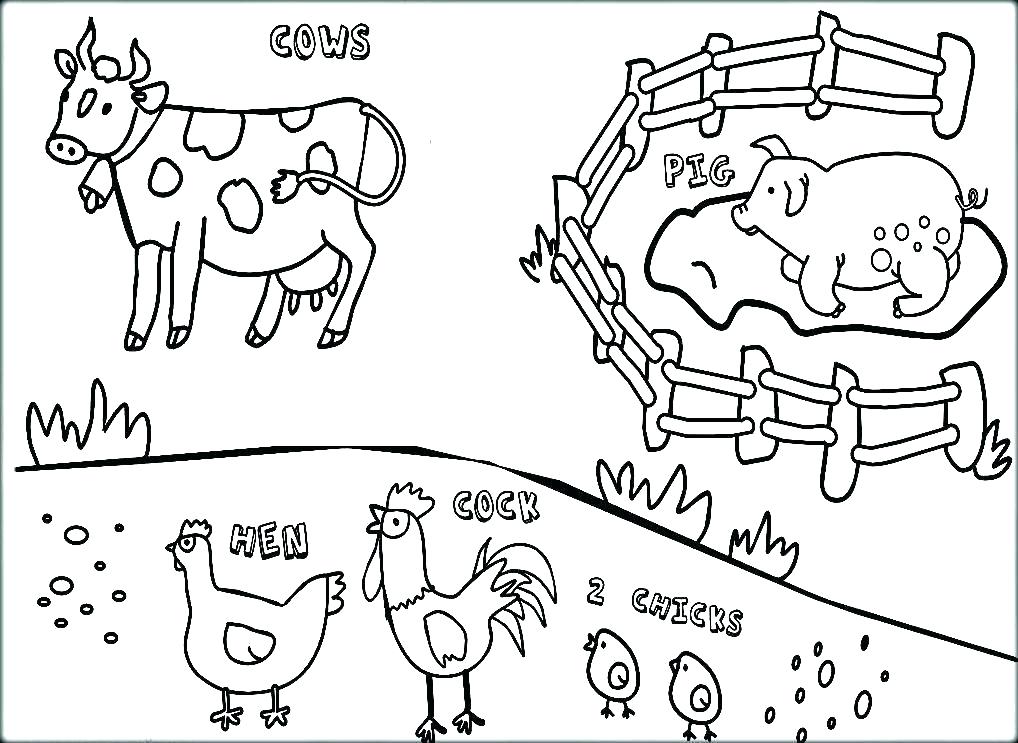1018x743 Farm Color Pages