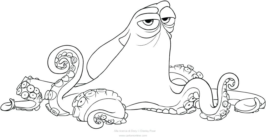 1024x533 Coloring Pages Of Octopus Coloring Page Hank Octopus Finding Dory