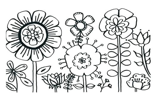 520x350 Flowers And Butterflies Coloring Pages Shippa.co