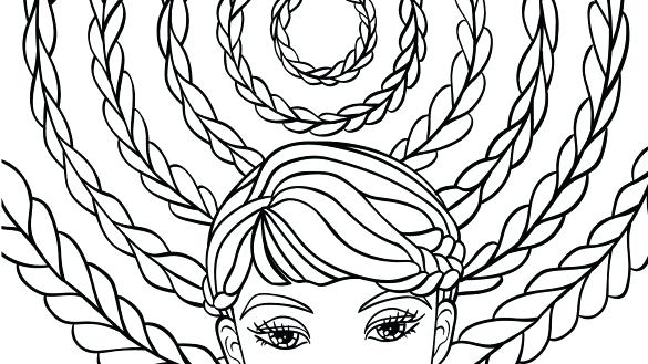 585x329 Hair Coloring Page And Coloring Pages Coloring Page Long Hair
