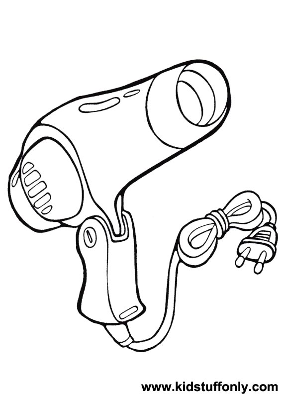 567x794 Hair Dryer Coloring Pages
