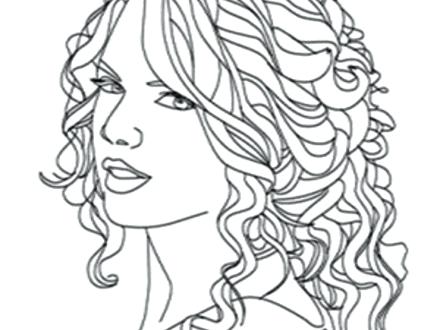 440x330 Curly Hair Coloring Pages
