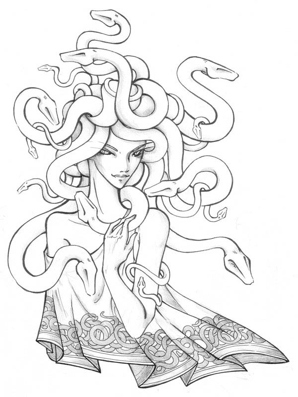 600x800 Amazing Snake Hair Of Medusa Coloring Page