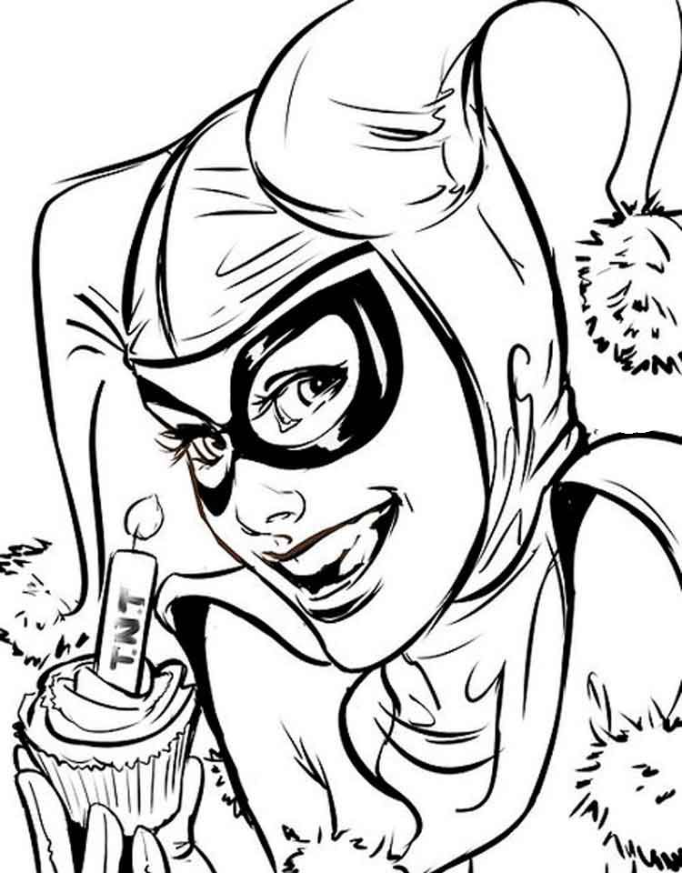 750x960 Harley Quinn Coloring Pages Dc Adult 3 Colors In 30384