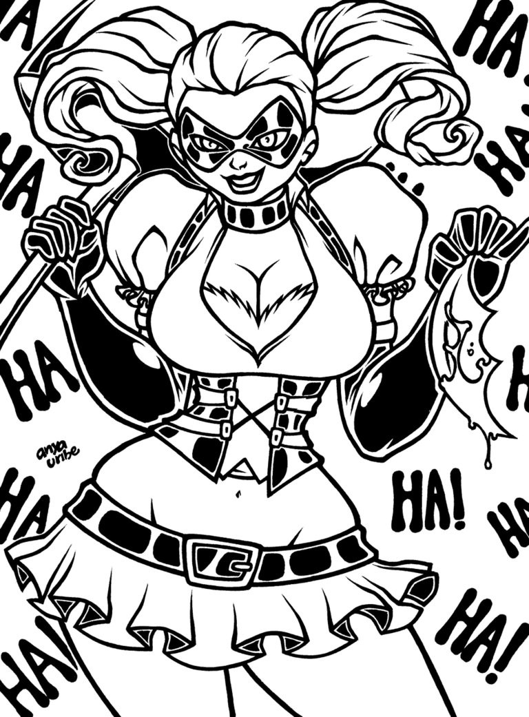 768x1041 Harley Quinn Coloring Pages Orhanongoz Com Stunning