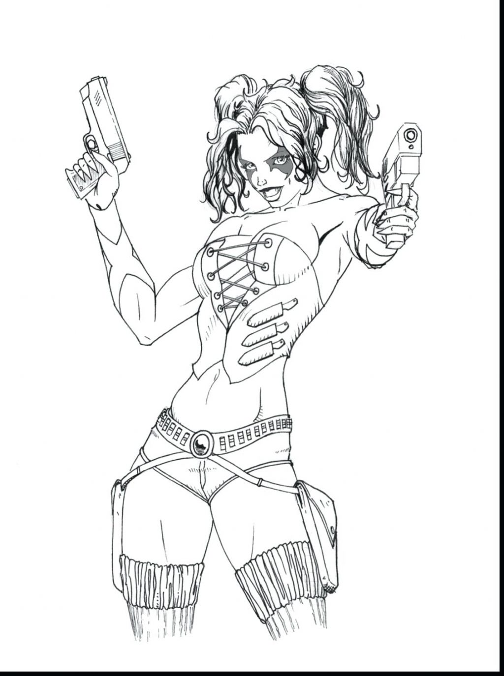 1024x1375 Coloring Pages ~ Harley Quinn Coloring Pages Drawn Page 5 2016