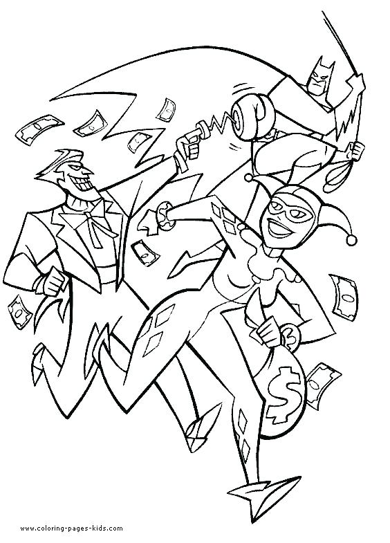564x785 Harley Quinn Coloring Page