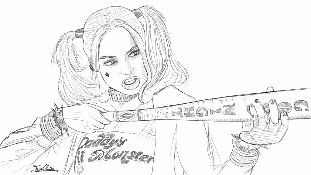 1024x576 Harley Quinn Coloring Pages Delightful Design Harley Quinn