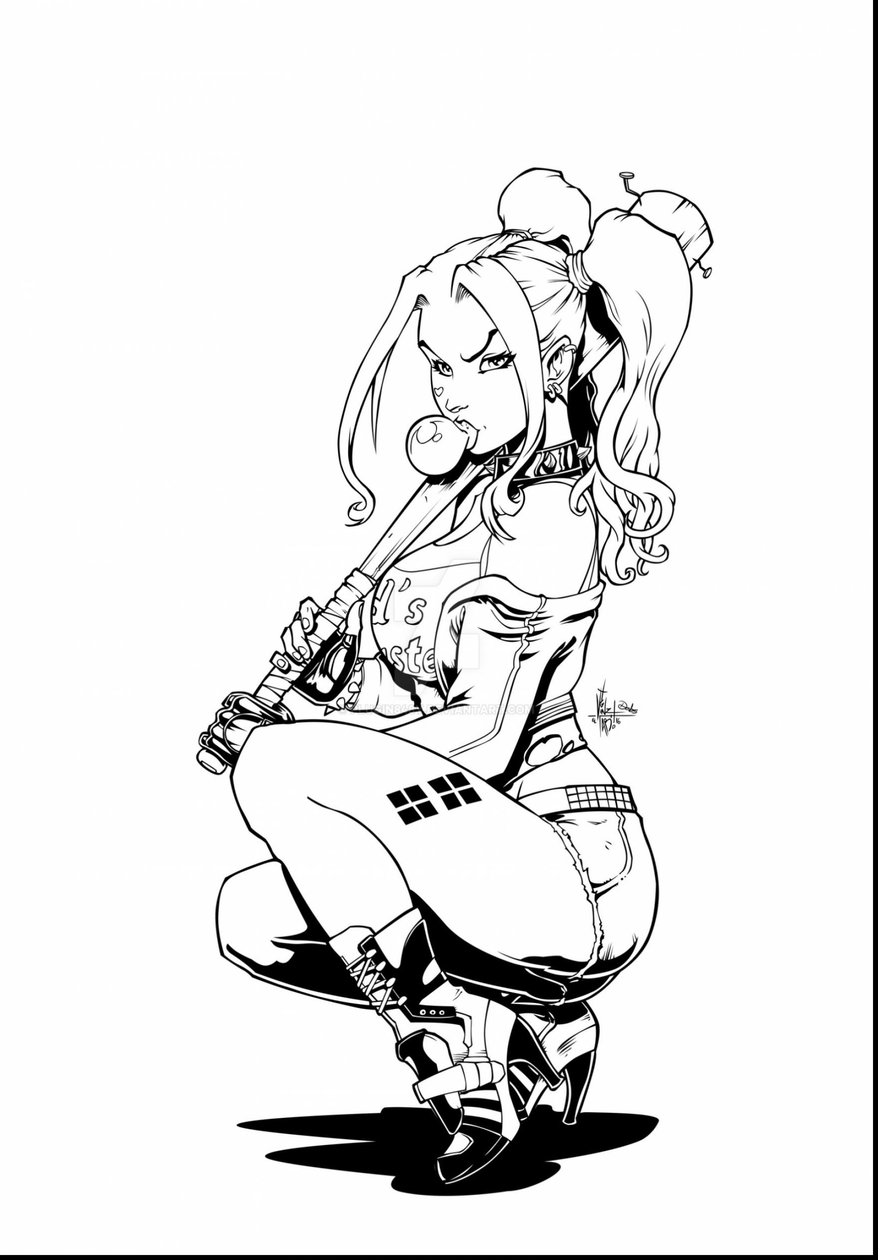 1760x2525 Excellent Poison Ivy Catwoman Harley Quinn Line Art With Coloring