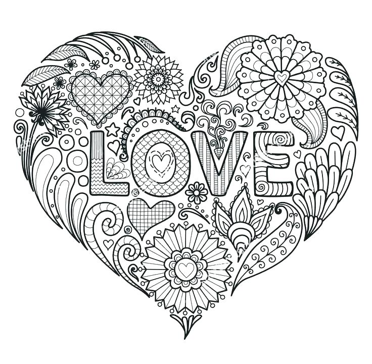 736x721 Coloring Pages Of Flowers And Hearts Hearts And Flower Coloring