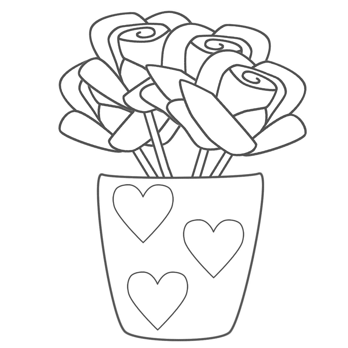 1200x1200 Free Coloring Pages Hearts And Flowers Collection For Noticeable