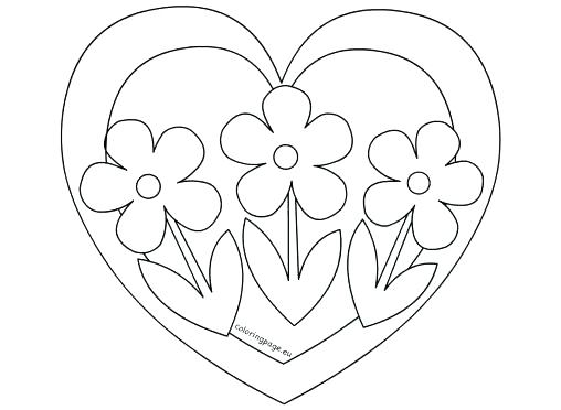 508x372 Coloring Pages Flowers And Hearts Coloring Page Of Heart Heart