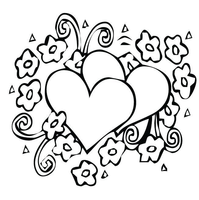 653x657 Coloring Pages Hearts And Flowers
