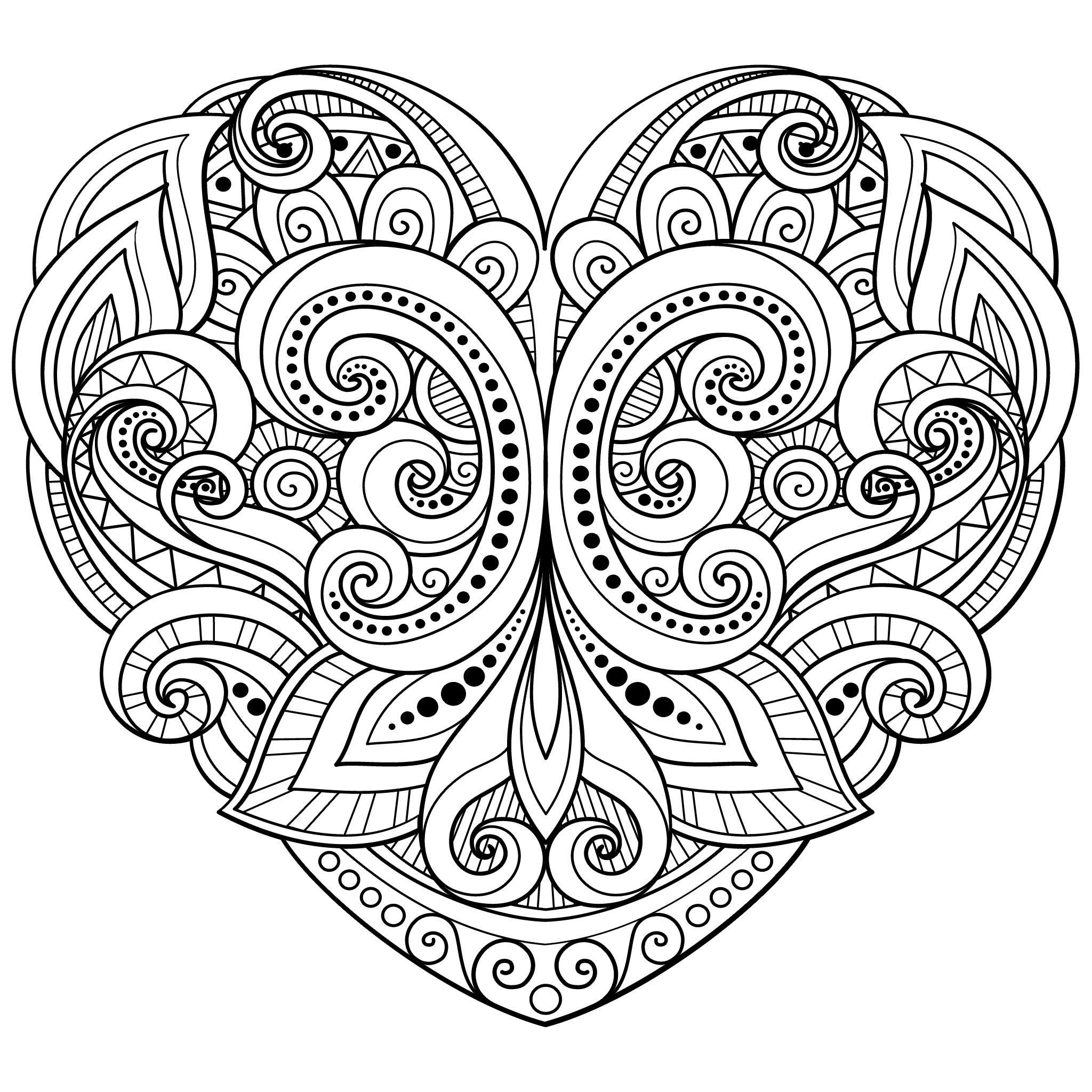 2048x2048 Mandala Coloring Pages Hearts New Free Printable Hearts Mandala
