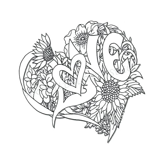 570x570 Coloring Pages Of Hearts Heart Color Pages Heart Coloring Pages