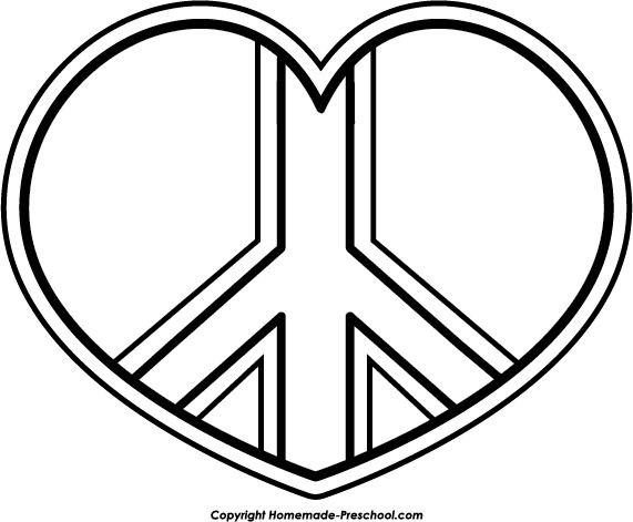 Coloring Pages Of Hearts And Peace Signs