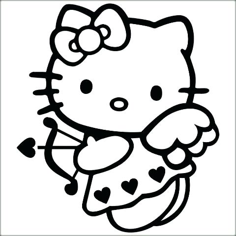 480x480 Coloring Pages Of Hearts With Arrows Valentine Small Heart Wings