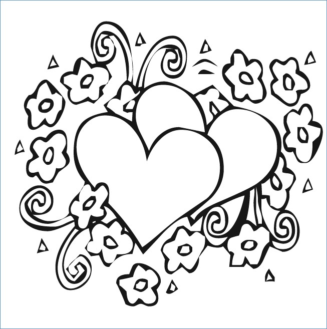 653x657 Valentine Heart With Arrow Coloring Pages