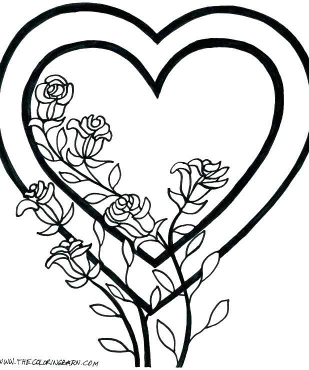 618x740 Coloring Pages Of Flowers Hearts Coloring Pages Of Hearts